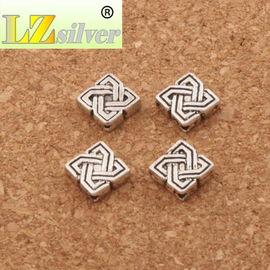 Infinity узел Квадратные бусины разделители для ювелирных изделий Выводы L548 50 шт в