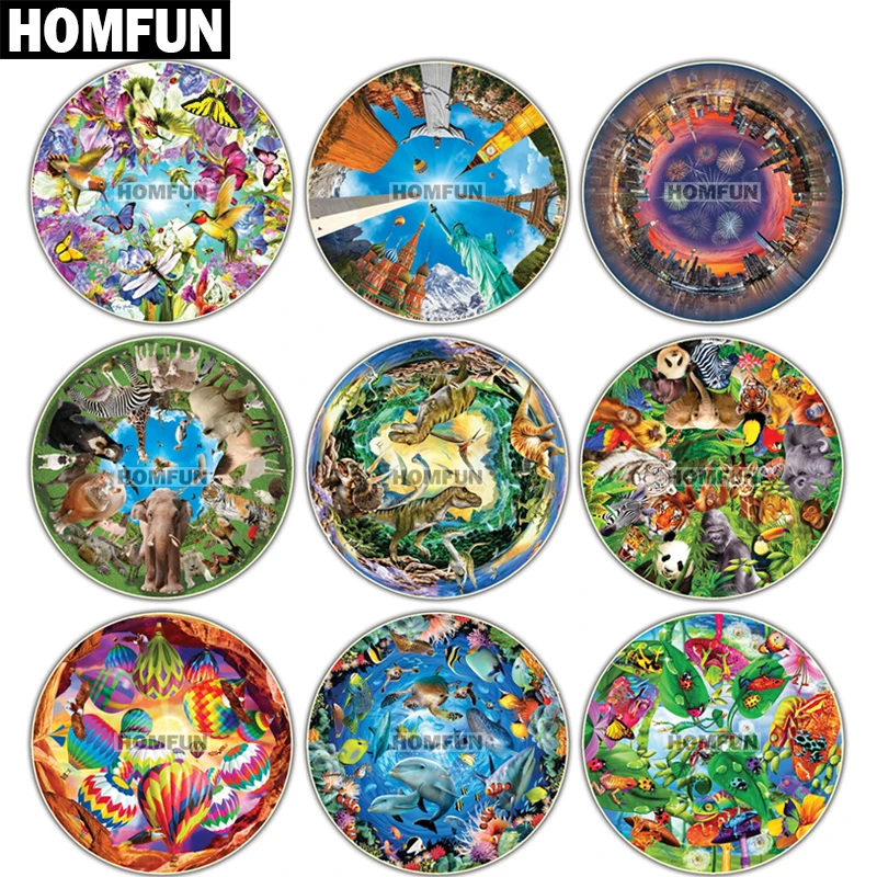 

HOMFUN Full Square/Round Drill 5D DIY Diamond Painting "Landscape animals" 3D Embroidery Cross Stitch 5D Decor Gift A01748