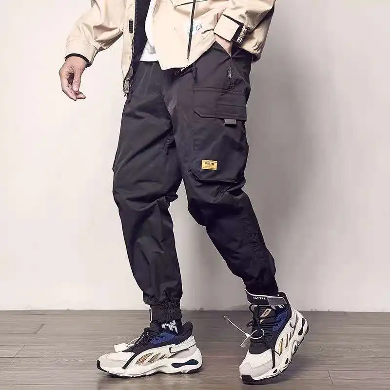 

2022 Pockets Cargo Pants Men Color Patchwork Casual Jogger Fashion Tactical Trousers Tide Harajuku Streetwear