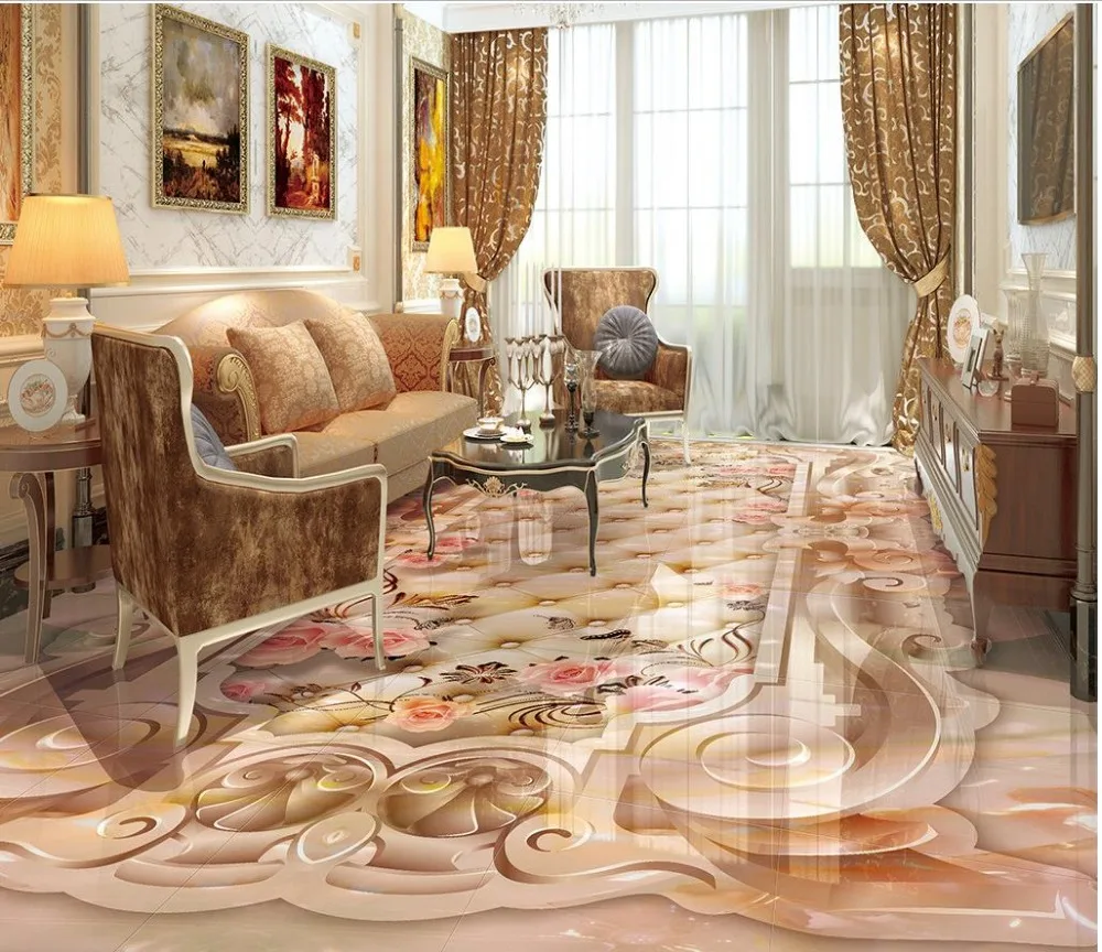 Рельефная Настенная картина для пола объемные водонепроницаемые обои с