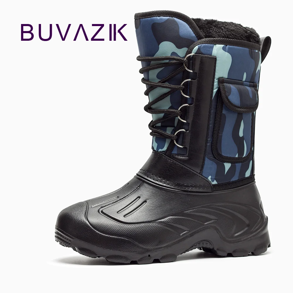 Мужские Водонепроницаемые зимние ботинки Нескользящие резиновые прочные