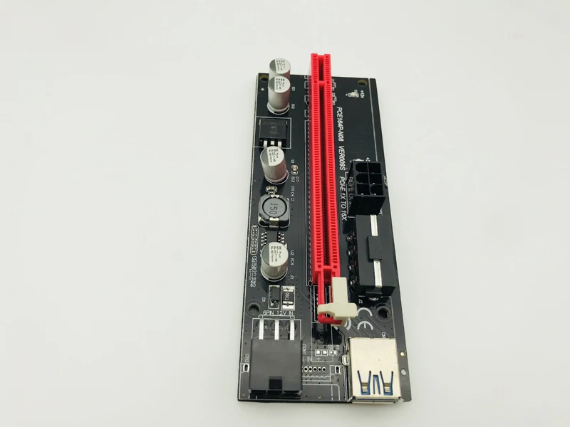 Адаптер 009S 6Pin PCIE Riser 16X с 2 светодиодными Экспресс картами Sata кабель питания и 60 см