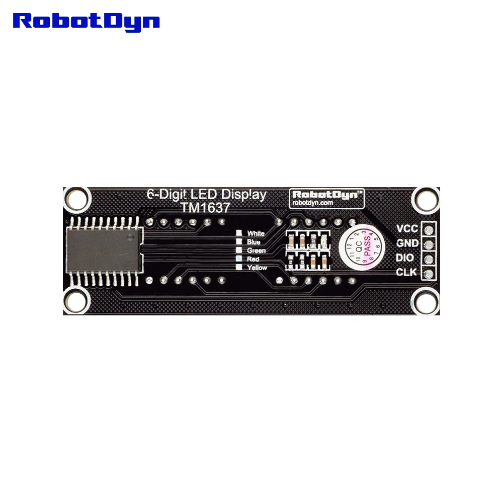 6-Digit LED 0.36" Display Tube (decimal) 7-segments WHITE TM1637 disp. size 46x14mm | Электронные компоненты и