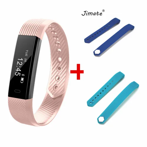 ID115 смарт-браслеты фитнес-трекер счетчик шагов Браслет Шагомер Bluetooth Smartband водонепроницаемый монитор сна наручные часы - Цвет: Pink add BlueGreen