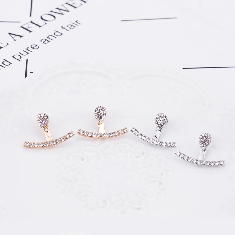 

KISSWIFE fashion simple one type of earrings full crystal before and after the water drops crystal personality earrings