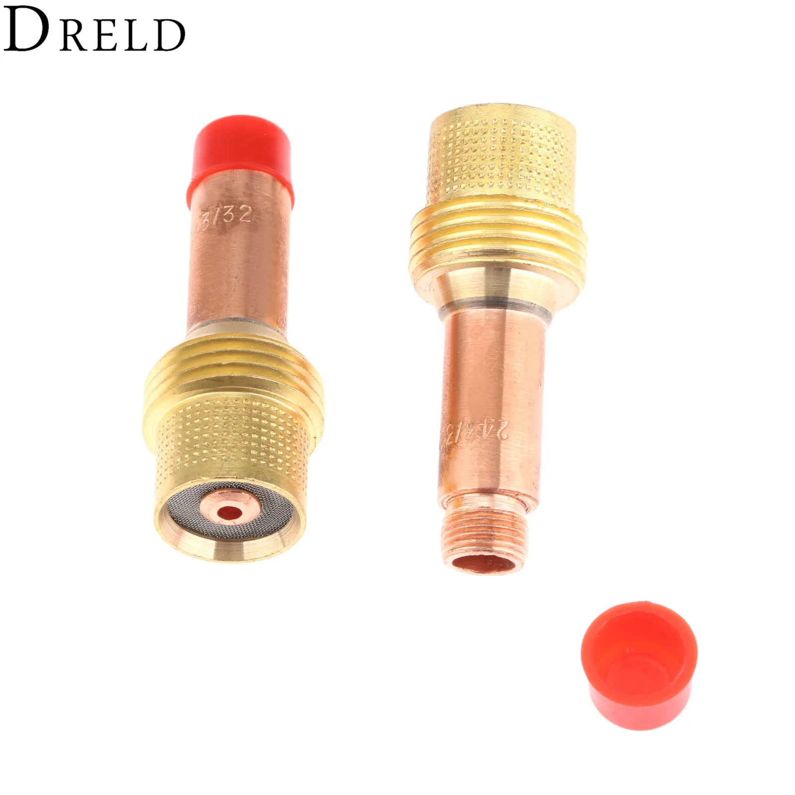 

DRELD 2pcs TIG Collets Body Gas Lens 45V26 2.4mm & 3/32" Fit for TIG Welding Torch Consumables SR PTA DB WP 17 18 26 Series 2PK