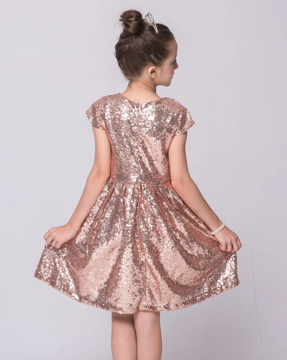 

Children Birthday Sequined Clothes A-line Kids Sequin Dress Special Occasion for Girls Party Wear Girls Dresses Size 2 To 10