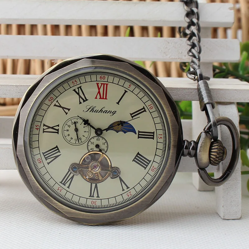 2017 Западная ветер механические карманные часы студенты одежда аксессуары с