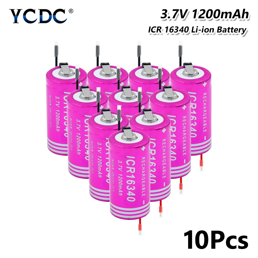 3 7 V 1200mAh ICR 16340 аккумулятор с высоким током разряда + перезаряжаемый DIY Linie CR123A для