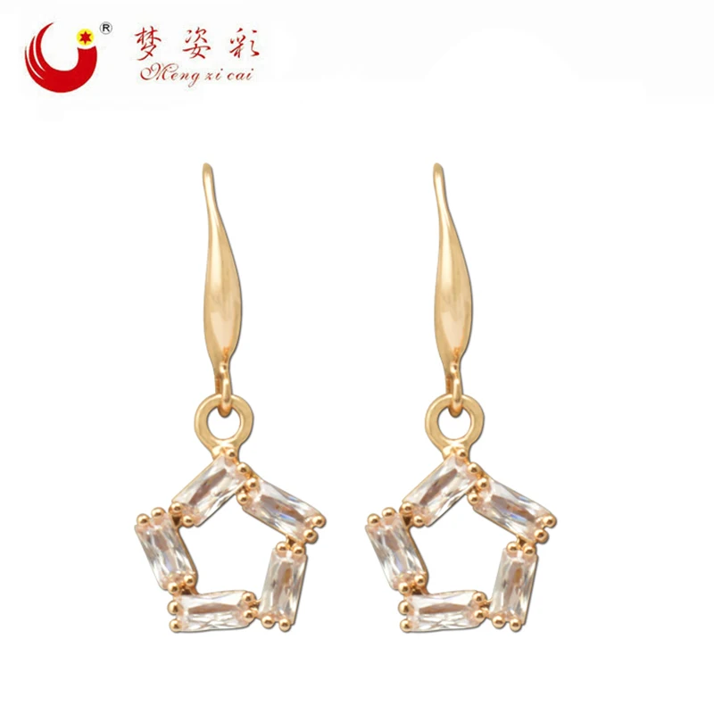 Женские серьги подвески из розового золота с кристаллами|womens dangle earrings|dangle