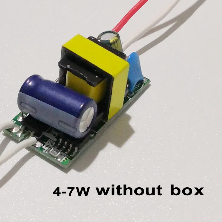 4-7W without box Безопасный и изолированные светодиодный драйвер 1-36 Вт для внутреннего освещения трансформатор для осветительных приборов input 85-265V 50/60 Гц ток на выходе 220-300mA - Цвет: 4-7W without box
