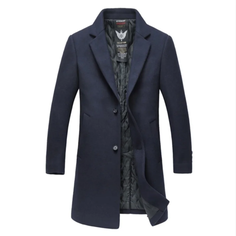 Новый 2018 4XL 3XL бесплатная доставка зимнее шерстяное пальто Slim Fit Куртки модная