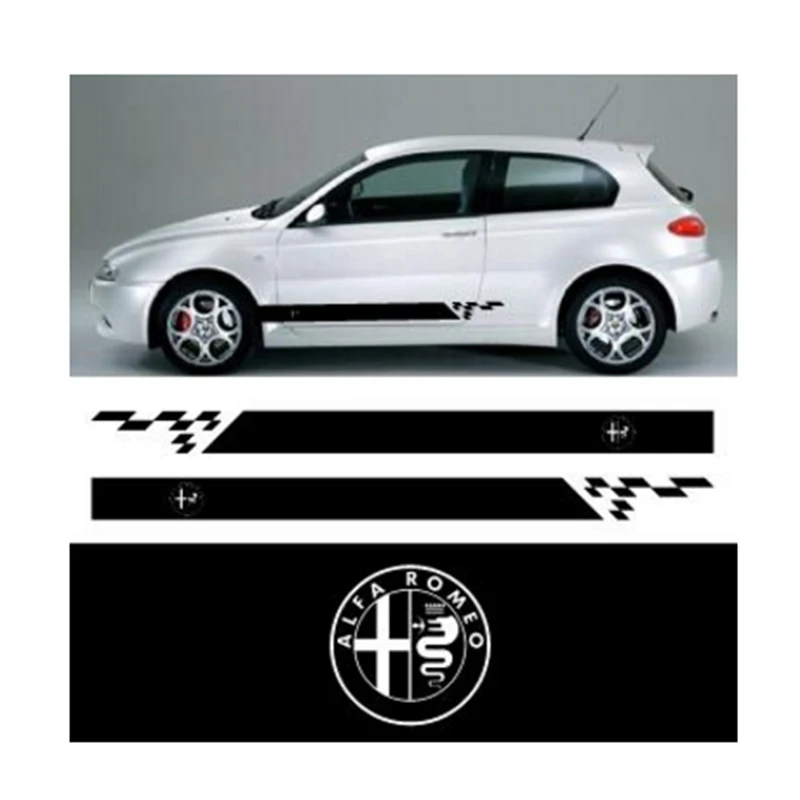 Автомобиль боковые автомобильные наклейки с логотипом Alfa Romeo Набор наклеек для