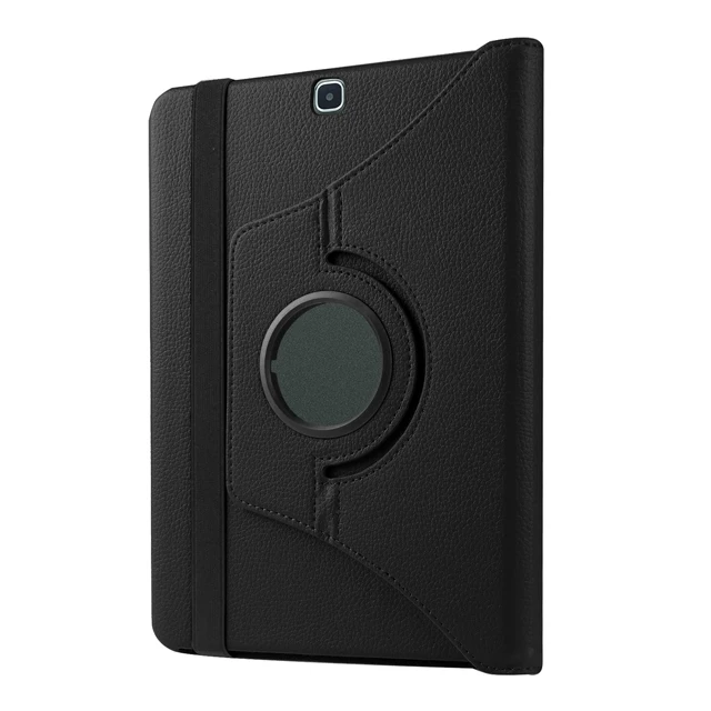 black 360 Вращающийся чехол для Samsung Galaxy tab S2 9,7 T810 T815 SM-T810 PU раскладной стенд Smart Cover для tab S2 9,7 дюйма корпус+ пленка+ ручка - Цвет: black