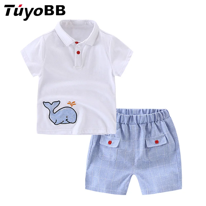 2018 новый летний Стиль Одежда для детей Повседневная КИТ узор комплекты одежды