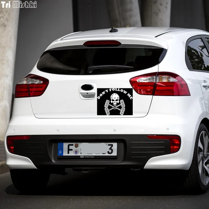 Tri Mishki WCS204 15x14 см Ткань не follow me (следуй за мной) Череп забавная наклейка для