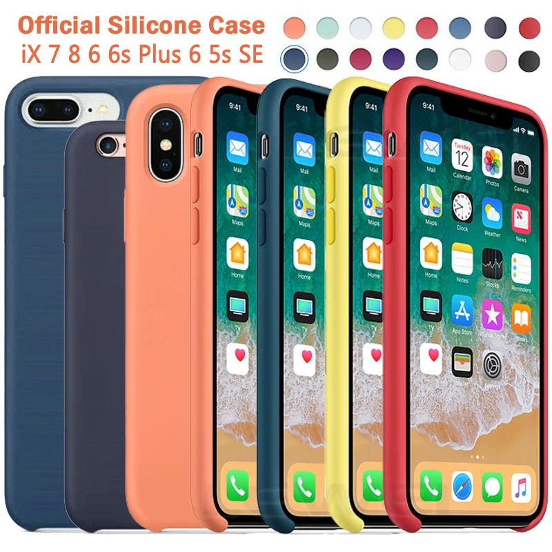 Оригинальный силиконовый чехол для iPhone 11 X XR XS Max Pro чистый цвет 7 8 Plus 6S 6 5 5S SE |