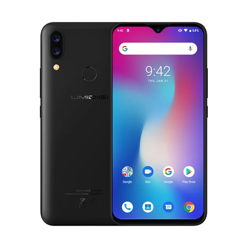 Black UMIDIGI power 4 Гб 64 ГБ Android 9,0 мобильный телефон 6,3 ''FHD+ 2340X1080 16 МП камера глобальная 4G Quich зарядка OTG NFC Смартфон - Цвет: Black