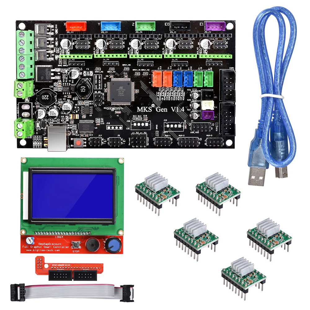 Плата для 3D принтера MKS Gen V1.4 материнская плата Reprap Ramps 1 4 5 6 управления A4988/DRV8825/TMC2130
