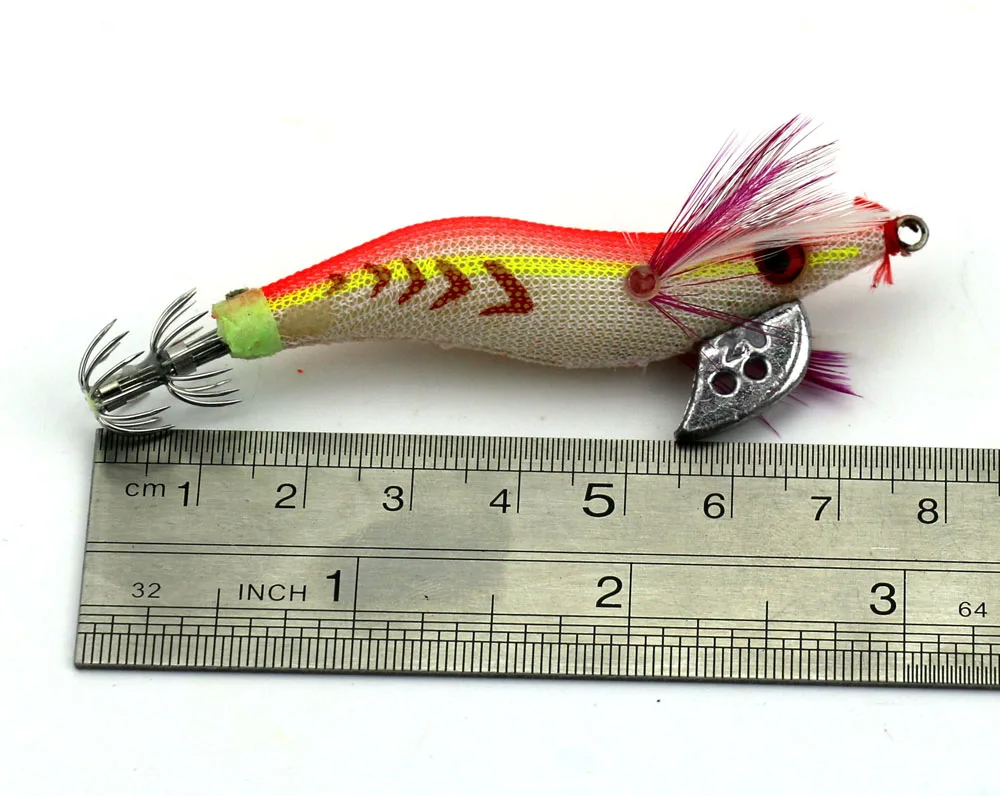 7 шт. жесткие пластиковые осьминог Кальмар Джиги приманки 8 см 7,5 г Cuttlefish искусственные приманки деревянные креветки с Крючки с блесной в виде кальмара