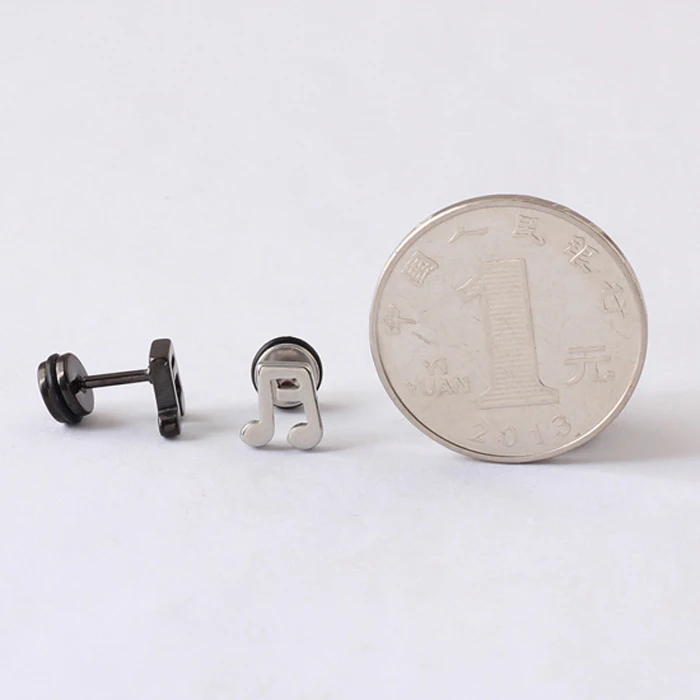 Изящные Модные маленькие милые музыкальные нотки титановый гвоздик серьги