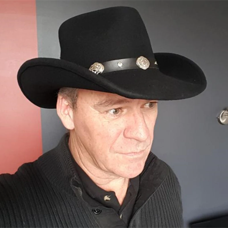 Классическая ковбойская шляпа унисекс с короной|wool cowboy hat|cowboy hatcowboy hat black |