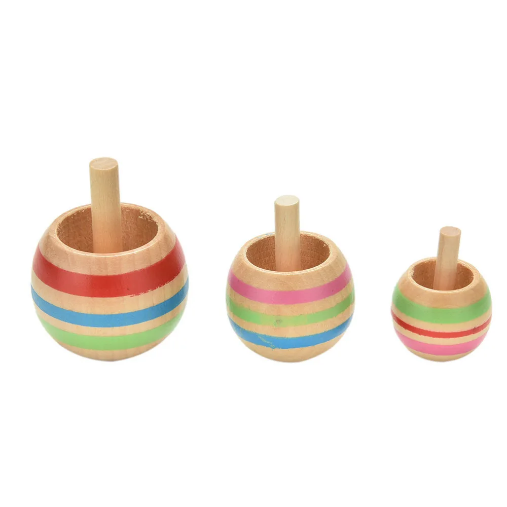 Детский деревянный спиннинг 3 шт./компл.|spinning top|wooden spinning top toytoy |
