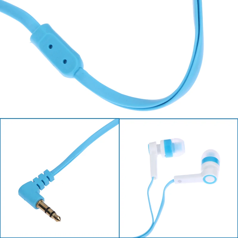 3.5 мм наушники-вкладыши Карамельный цвет наушники симметричные плоский кабель