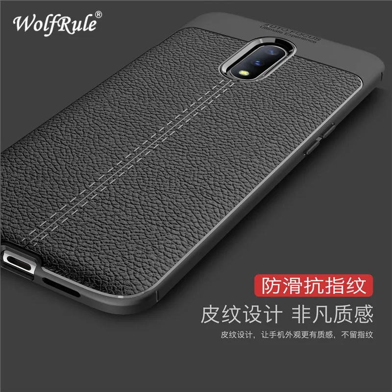 Wolfrole чехол Oneplus 7 для телефона противоударный роскошный кожаный мягкий из ТПУ