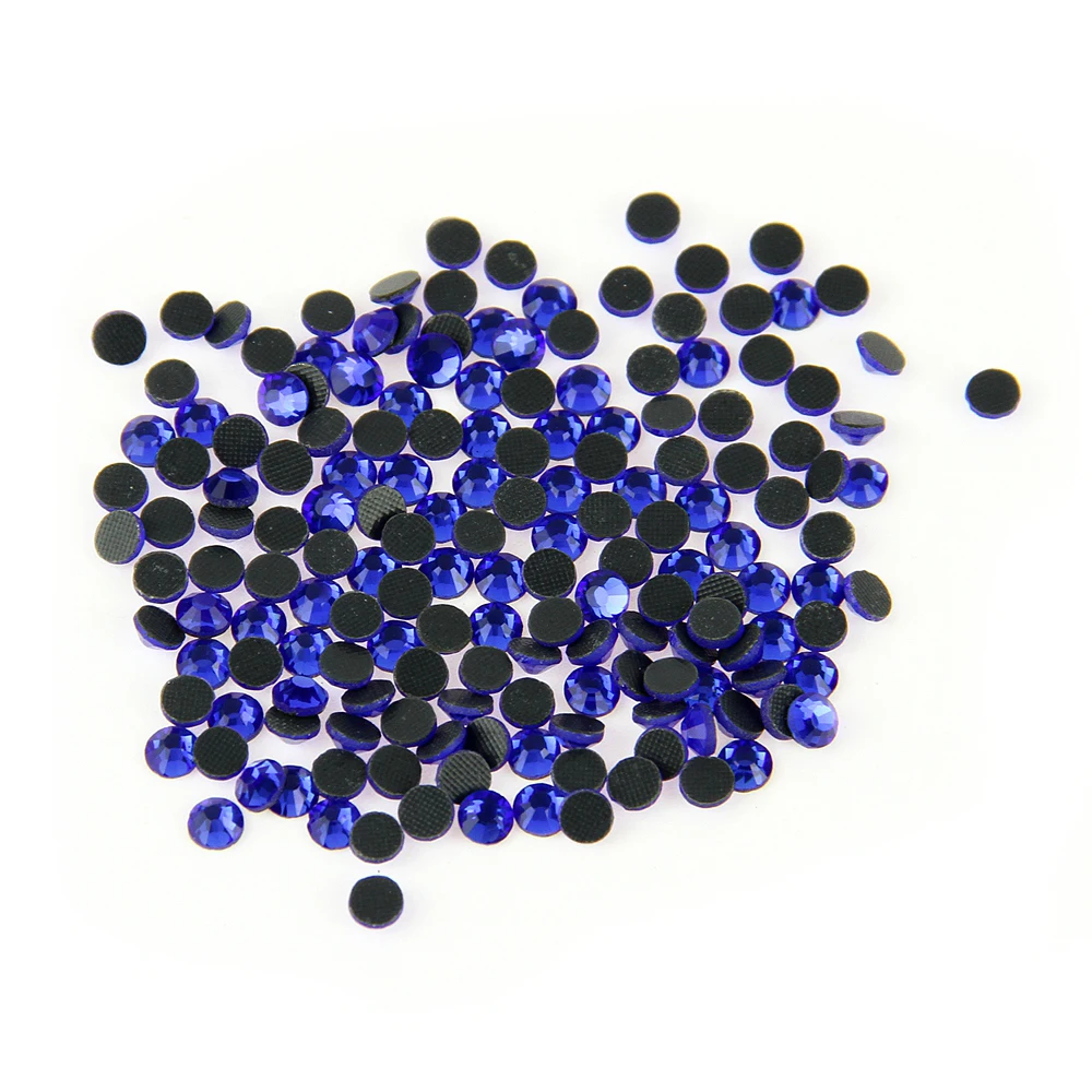 

Hot Sell Best Quality Hotfix Rhinestones ss30 40Gross Dark Sapphire Machine Cut For Clothes Free Shipping