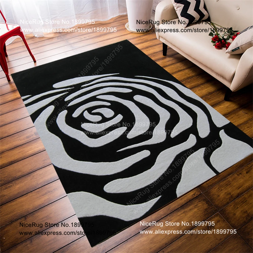 

Rose carpet Black Rose Mat 70*140CM Modern Style Carpets For Living Room Soft And Luxurious Rugs And Carpets Bedroom Area Rug