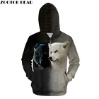 Толстовка с капюшоном на молнии, свитшот с 3D-принтом волка для мужчин и женщин, повседневный спортивный костюм, уличный пуловер в стиле Харадзюку, пальто, Прямая поставка, ZOOTOPBEAR