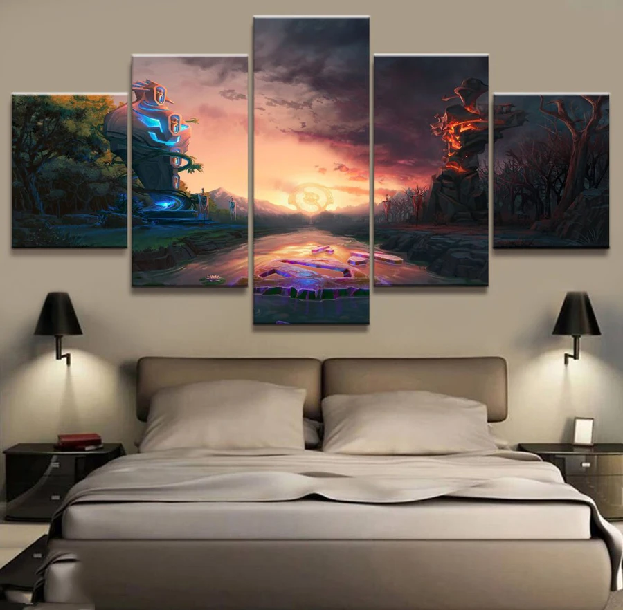 5 Panel DOTA 2 Game Canvas Printed Painting For Living Room Wall Art Home Decor HD Picture Artworks Modern Poster | Дом и сад