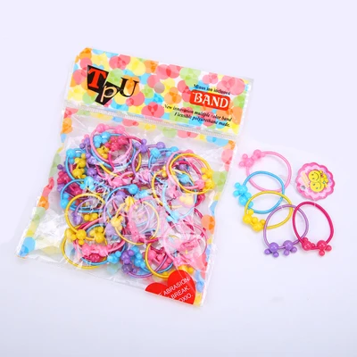 50 шт./пакет, аксессуары для волос для маленькой девочки, милые яркие цвета, эластичная резинка для волос, Высококачественная Детская повязка для косичек, повязка на голову