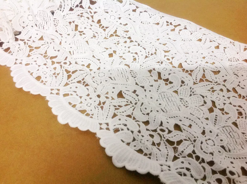 1 yard width 11.81&quot 30cm white high quality cotton water soluble lace trim ribbon for dress/skirt fabric SL4K196 | Дом и сад