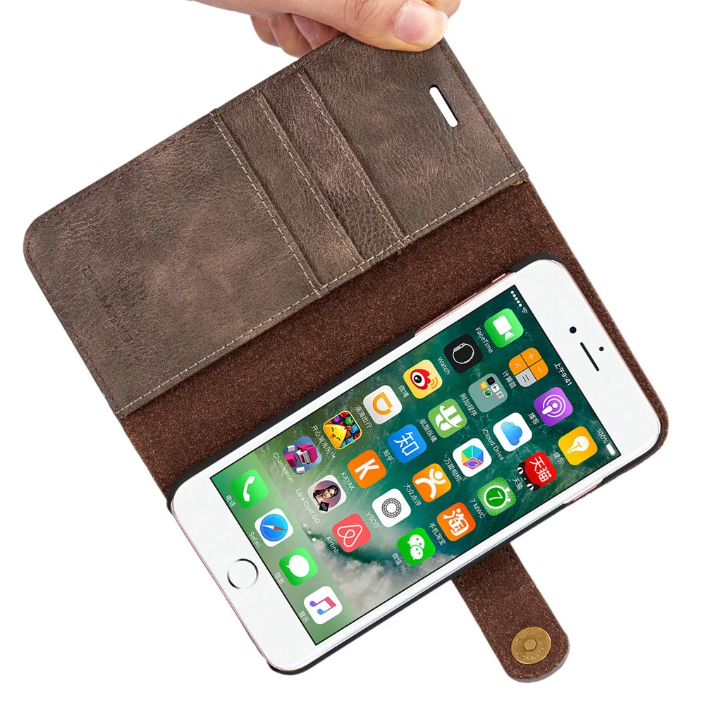 Чехол-бумажник с магнитной задней чехол для iphone 8 7 6 6s Plus для iPhone8 8 plus 7 plus 6s plus Роскошный чехол из натуральной кожи