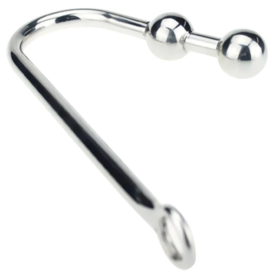 КамаТех из нержавеющей стали 2 бусины анальной крючок пробки с кольцами на веревке металлические анус шарики дилататор игрушки для мужчин.