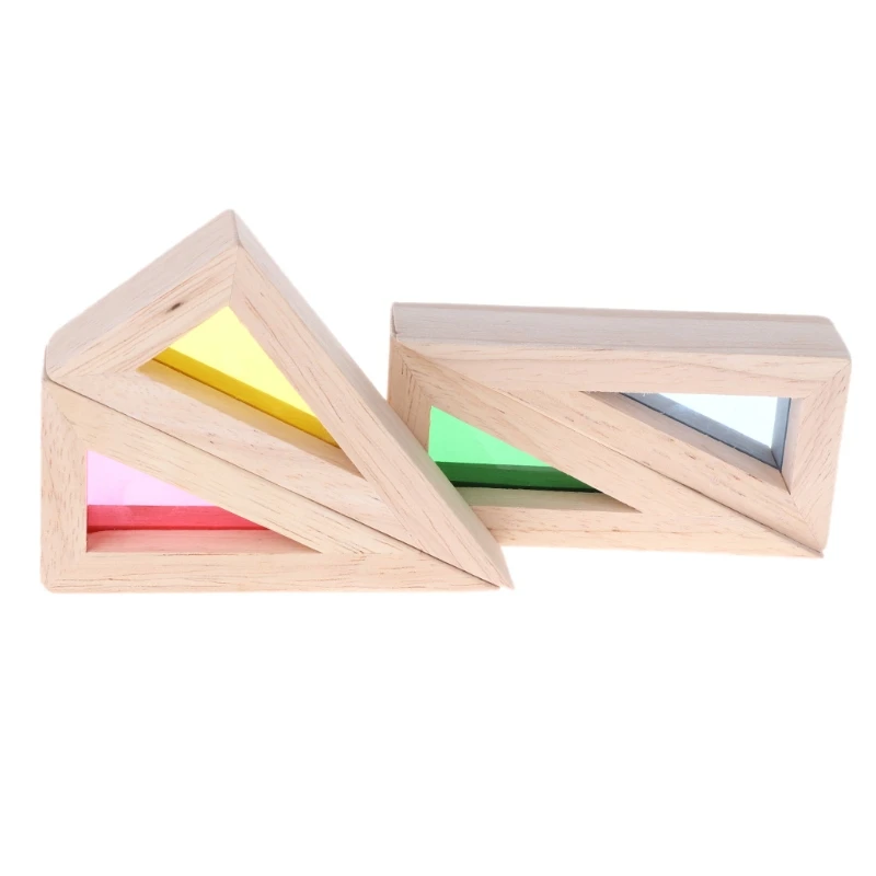 

Rainbow Acrylic Wooden Building Blocks Baby Educational Toy Montessori Kids Blocks toy