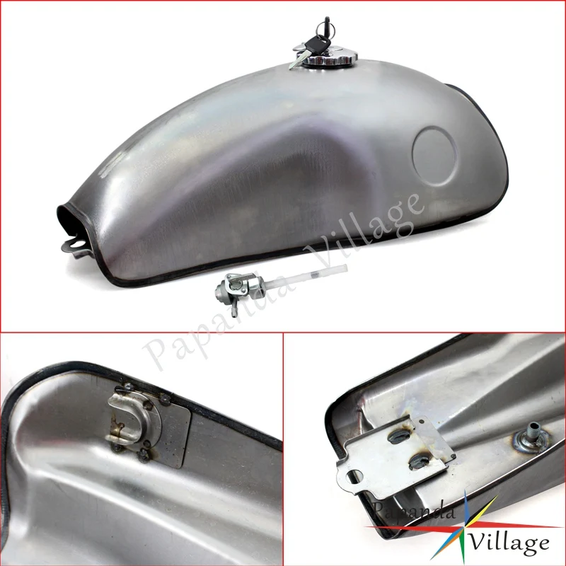 Стальной Топливный бак для мотоцикла Cafe Racer 10L Универсальный топливный замены