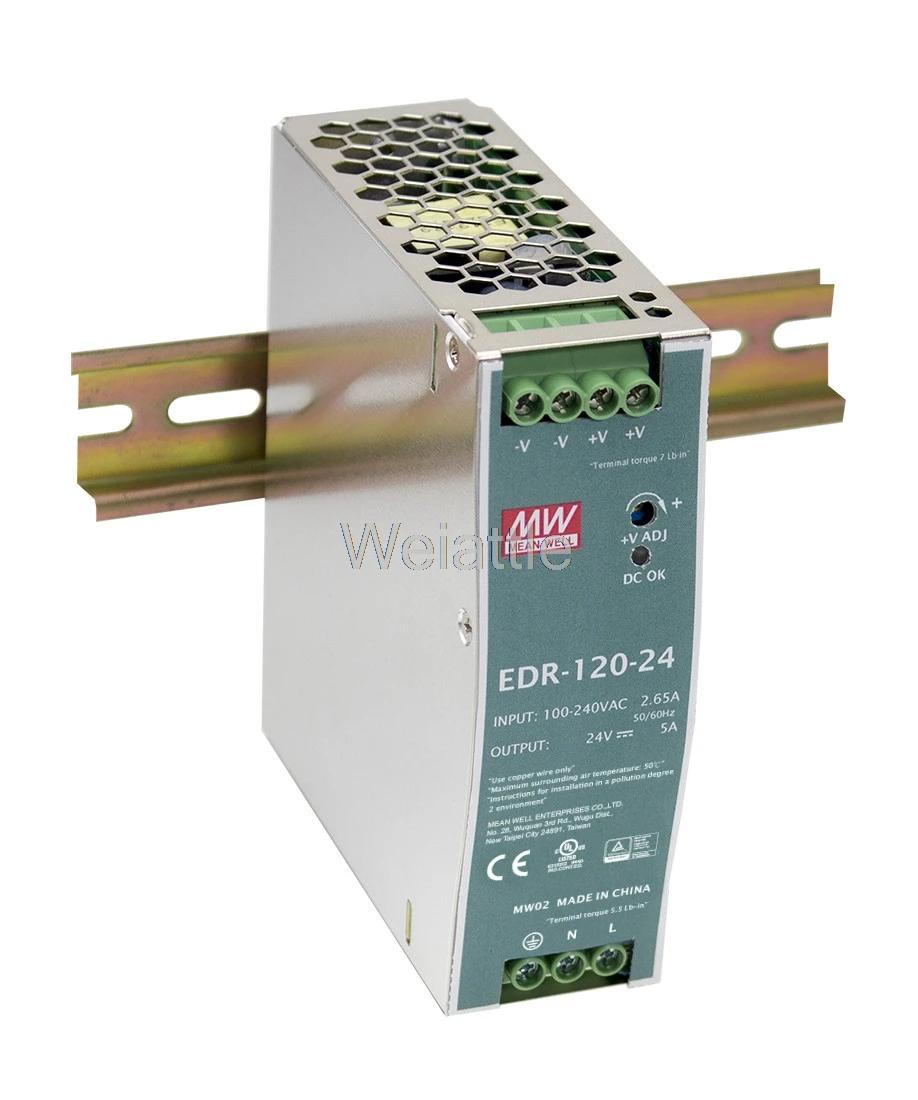 MEAN WELL оригинальная EDR-120-12 12В 10А meanwell EDR-120 120Вт одновыходная промышленная din-рейка |