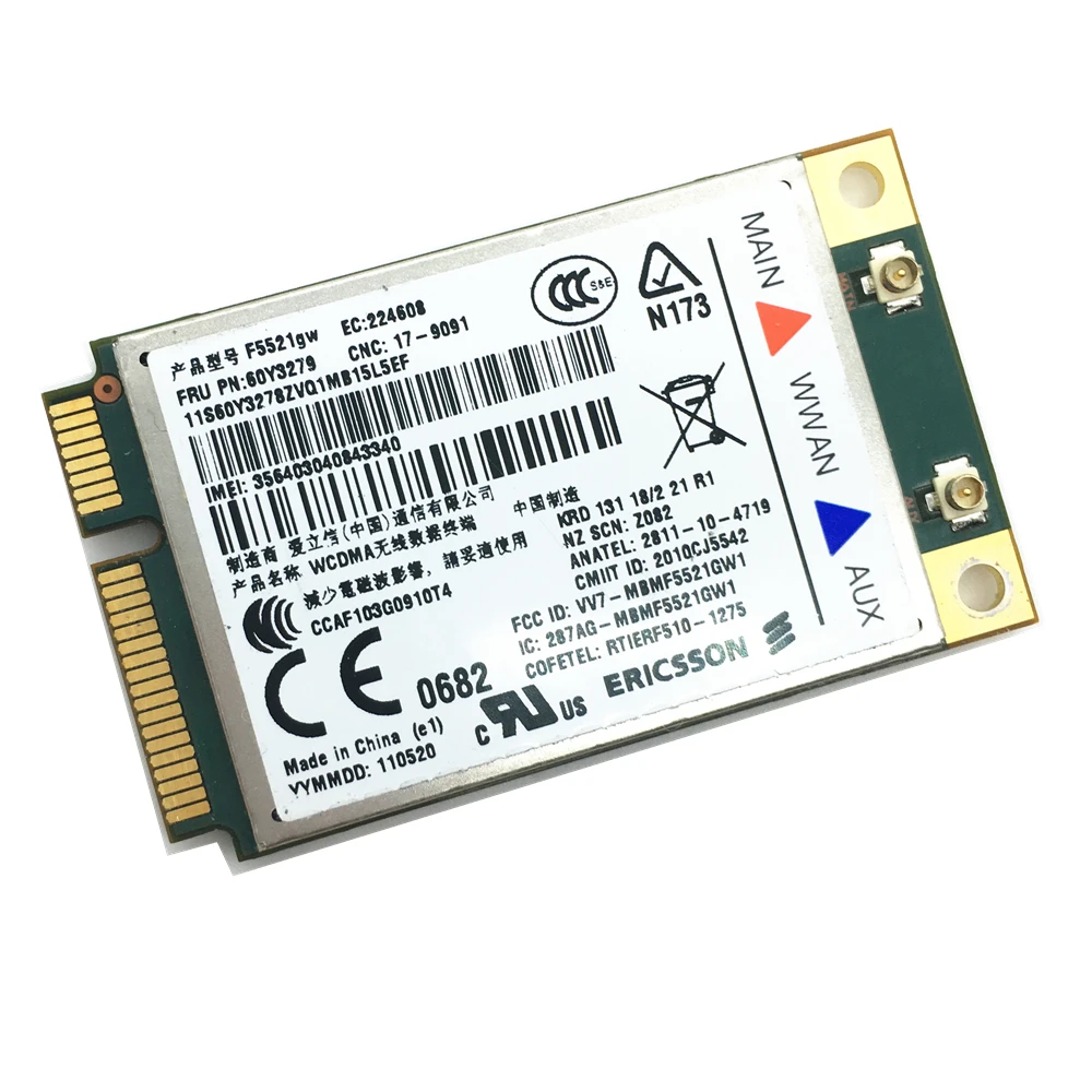 Для Ericsson F5521GW 60Y3279 3G беспроводная карта WWAN PCI E GPS модуль для T420 L420 W520|gps module with antenna|gps