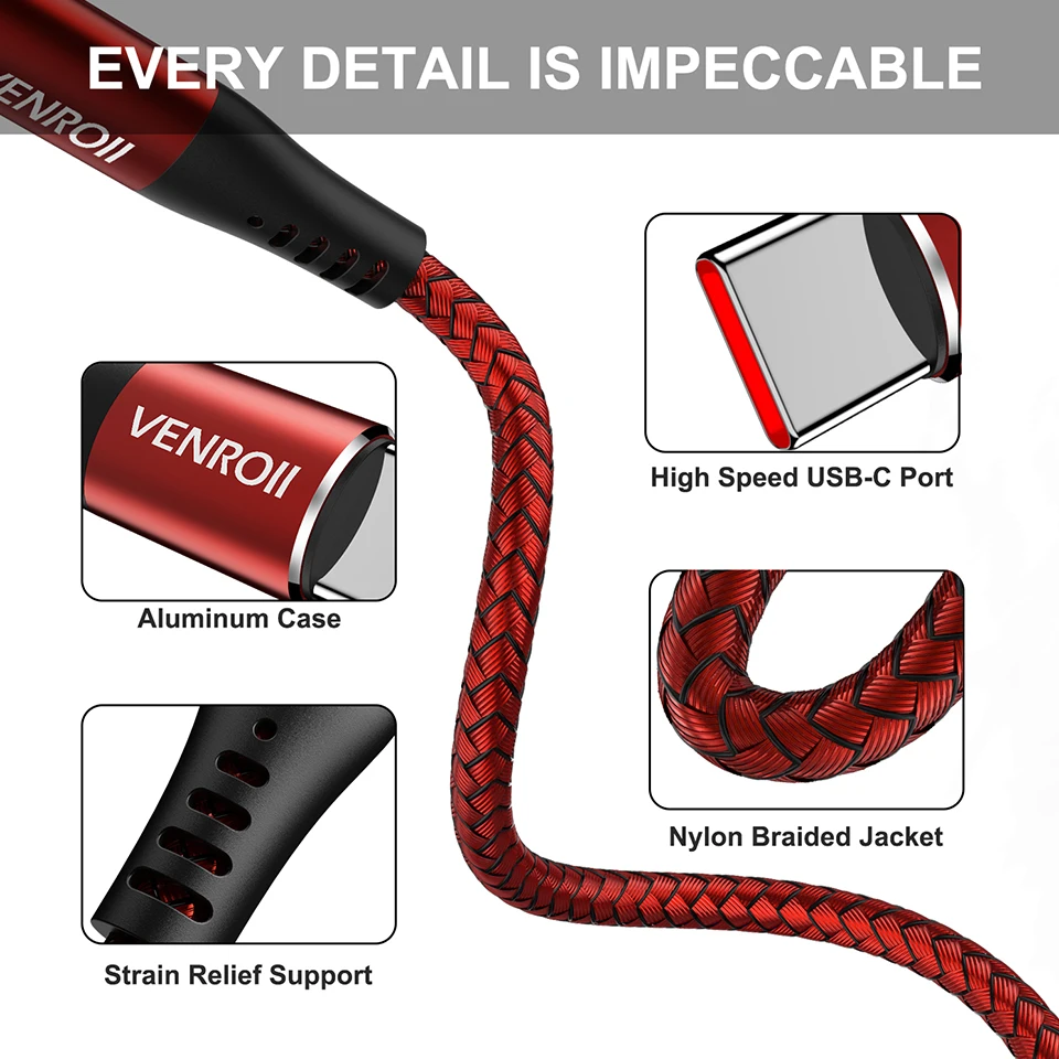 Venroii 5A usb type C кабель Быстрая зарядка для супер быстрой зарядки для huawei mate 30 20 10 P30 P20 P10 Pro type-C USBC телефонный шнур