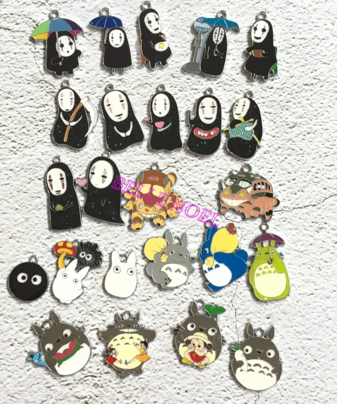 Новинка 100 шт смешанный мультфильм японское аниме эмаль Металлические Подвески
