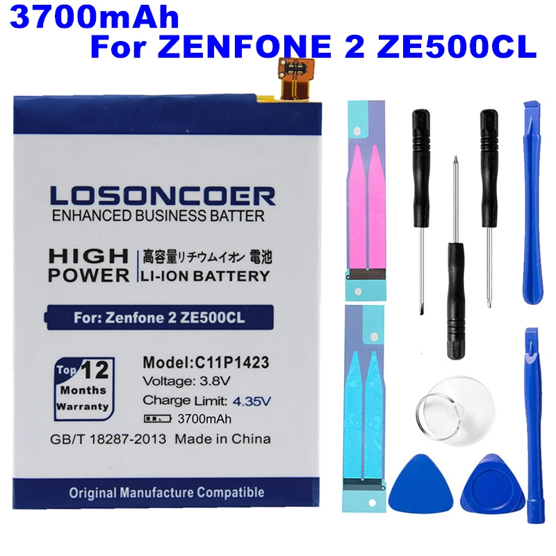Новые поступления LOSONCOER 3700mAh C11P1423 ZF2 батарея для Asus Zenfone 2 ZE500CL Z00D