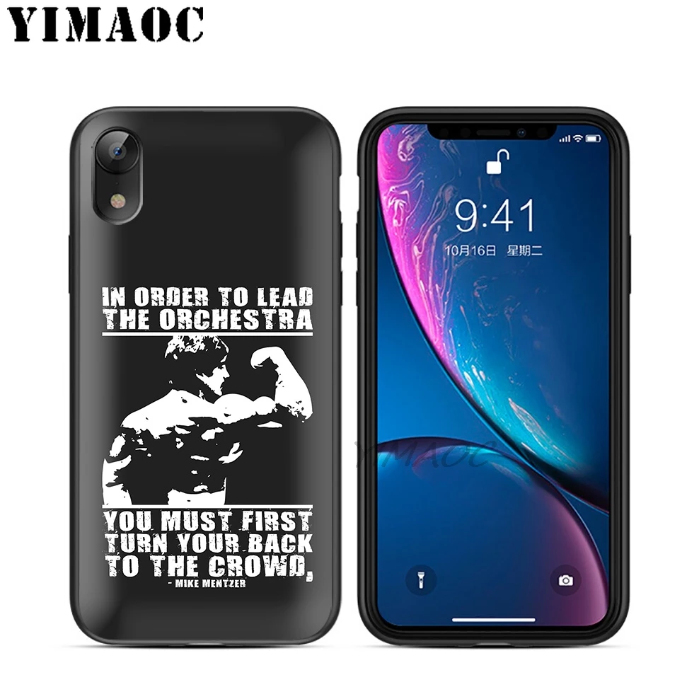 YIMAOC Conquer Gym Gain Бодибилдинг мягкий черный силиконовый чехол из ТПУ для iPhone X или 10 8 7