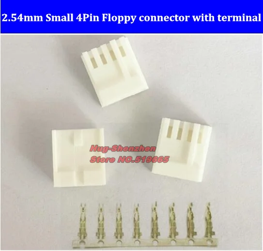 

Free shipping 2.54mm spacking Small 4Pin Floppy Power Computer FDD Housing Connector with terminal pins