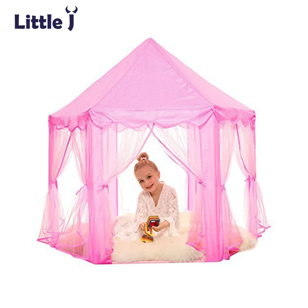 Little J портативные детские игрушки игровые палатки для девочек принцесса розовый