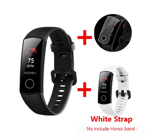 Add White Strap HONOR Band 4 смарт-Браслет фитнес-браслет трекер Водонепроницаемый трекер активности в реальном времени носимые устройства(стандарт - Цвет: Add White Strap