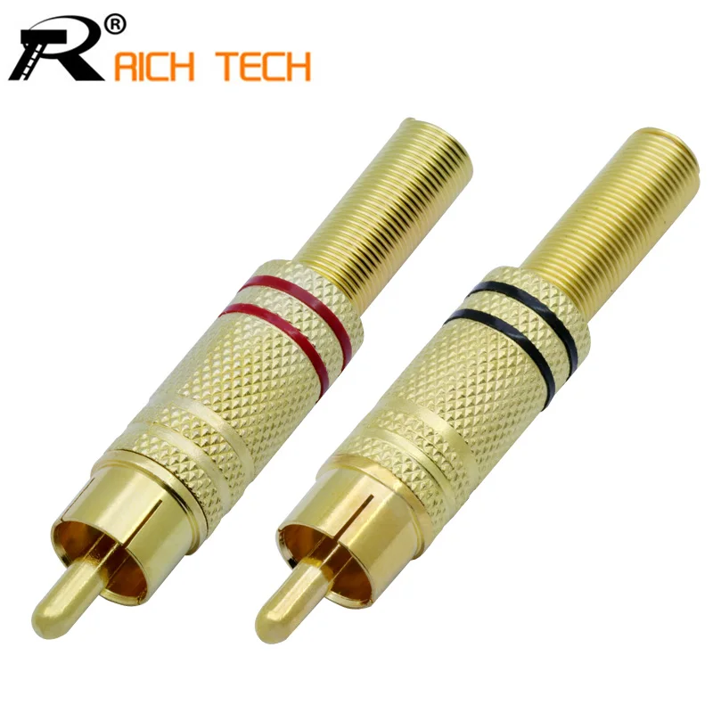 Разъем RCA DELUXE супер качество штекер с золотой пластиной оптовая продажа аудио