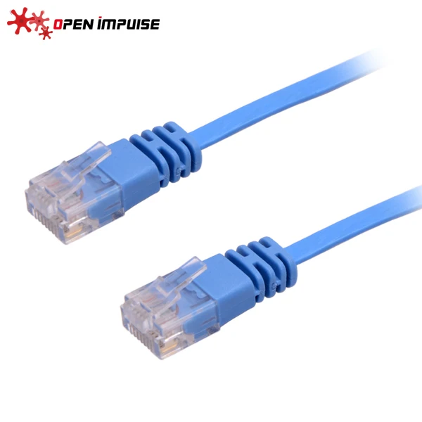Открытый Impulse 3 м/10 футов Ультра тонкий Плоский CAT6 UTP Ethernet Патч Кабель синий
